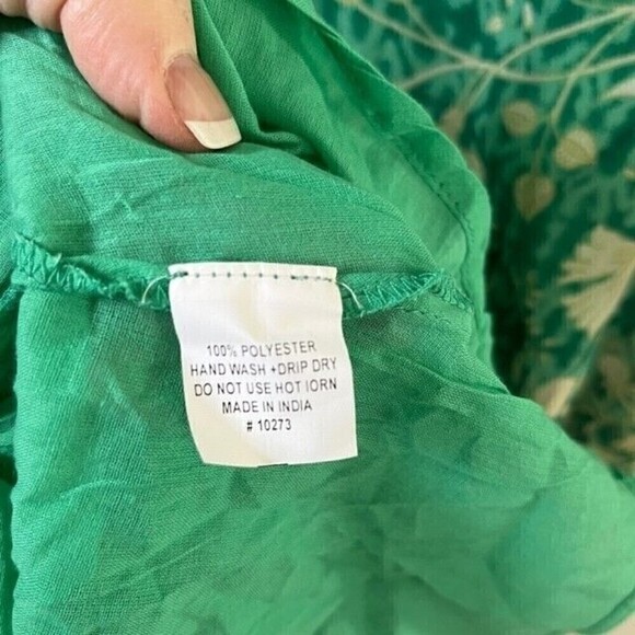 Biba Green Floral Kurta Dress Size 32 US Small - Picture 7 of 8